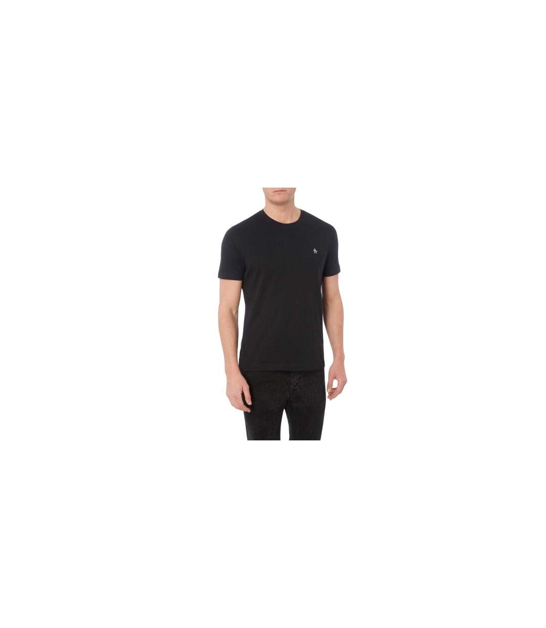 T-shirt Motif/style Brodé Pin Point Homme Noir Original Penguin-1