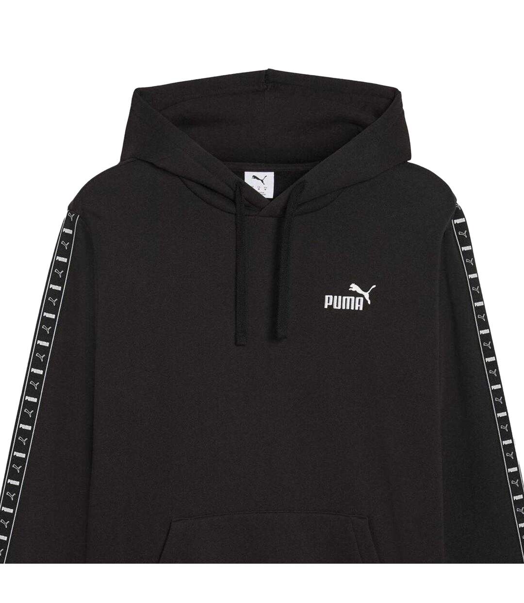 Mens Fleece Branded Tape Hoodie  Black Puma-3