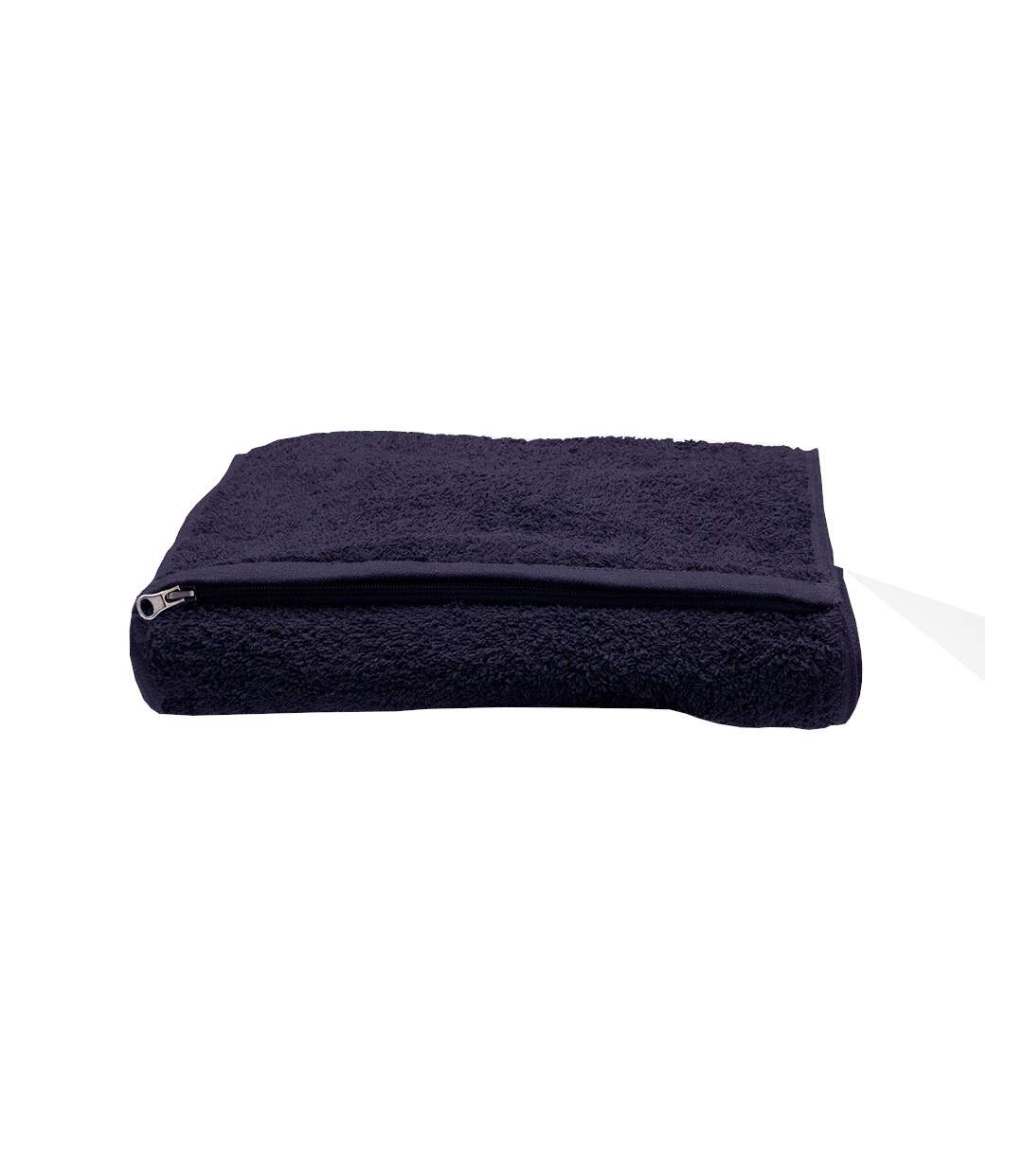 Luxury pocket gym towel navy Towel City-1