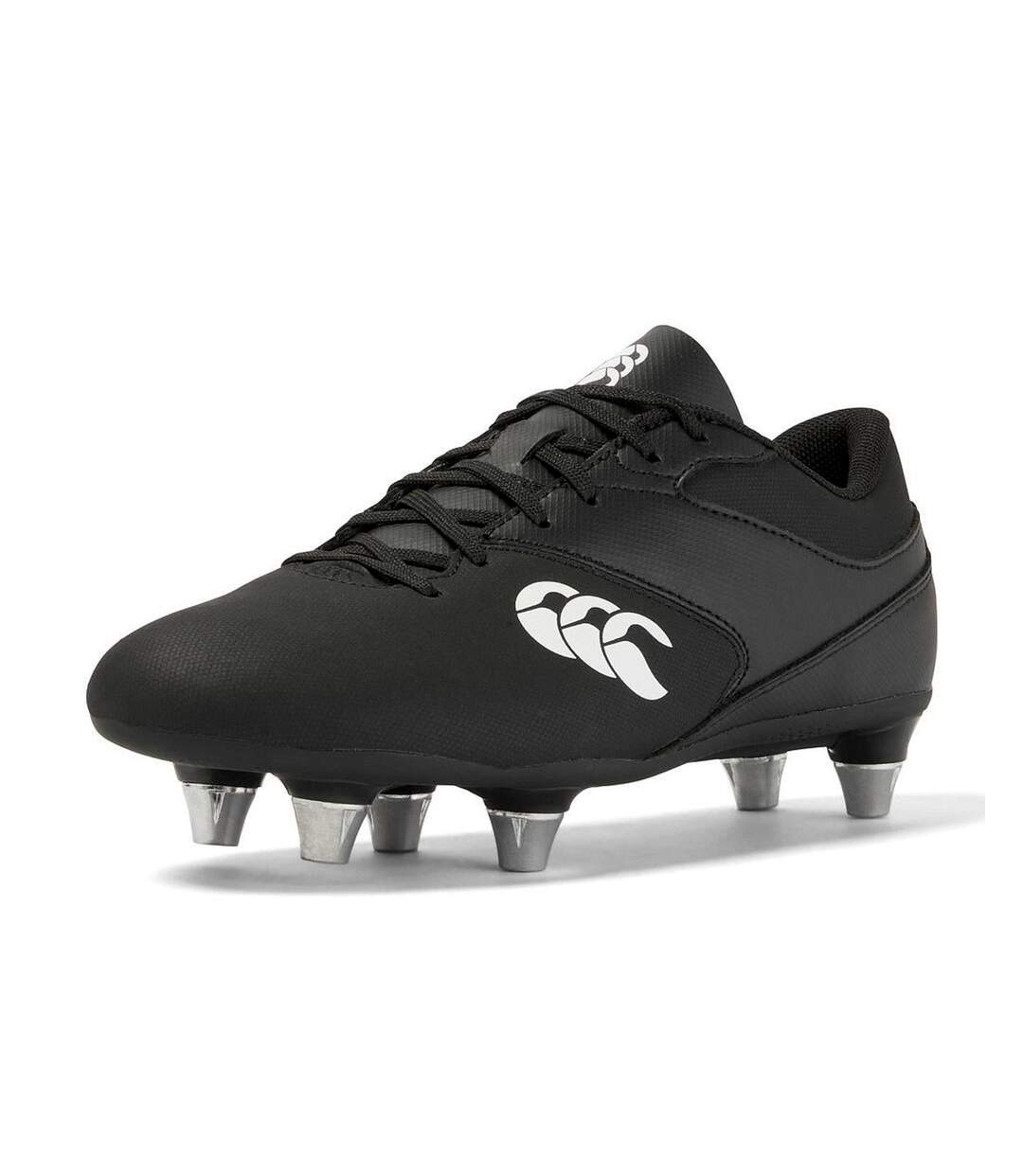 Mens Phoenix Raze 2023 Soft Ground Rugby Boots Black White Canterbury-1