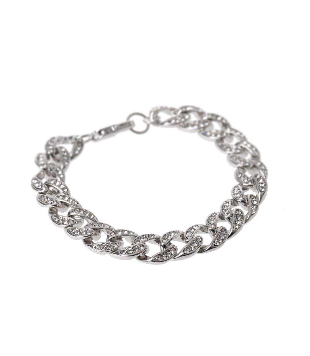 Crystal Curb Chain Bracelet One Size Crystal Fabric-2