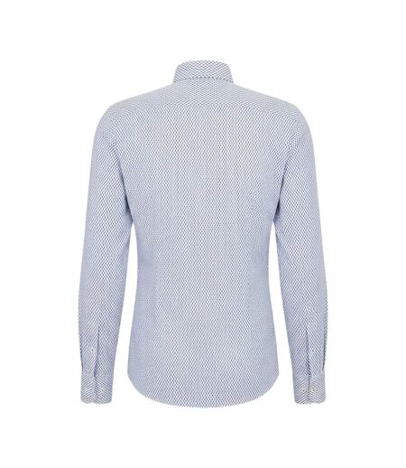 Mens Geometric Pattern Long-sleeved Shirt Pastel Blue Boss