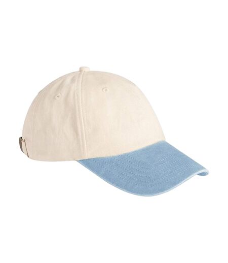 Casquette De Baseball Motif/style Contrasté Adulte Naturel Vieux Bleu Clair Beechfield