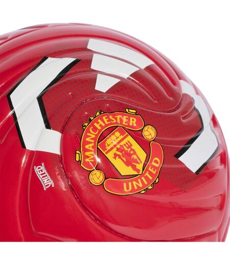 Ballon De Foot Motif/style Manchester United Fc Taille 1 Rouge Jaune Blanc Adidas