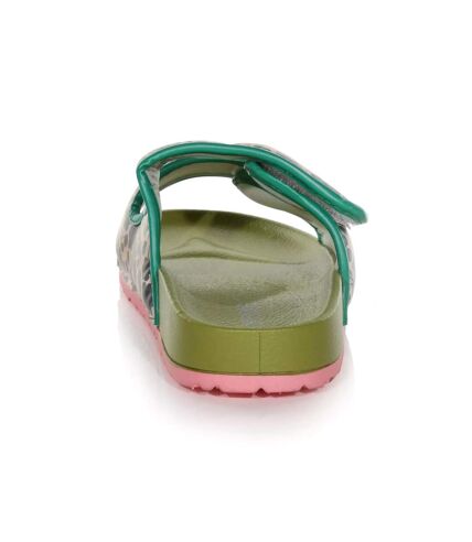 Regatta Womens/Ladies Orla Twin Floral Moulded Footbed Sandals (Green/Black/Pink) - UTRG8481