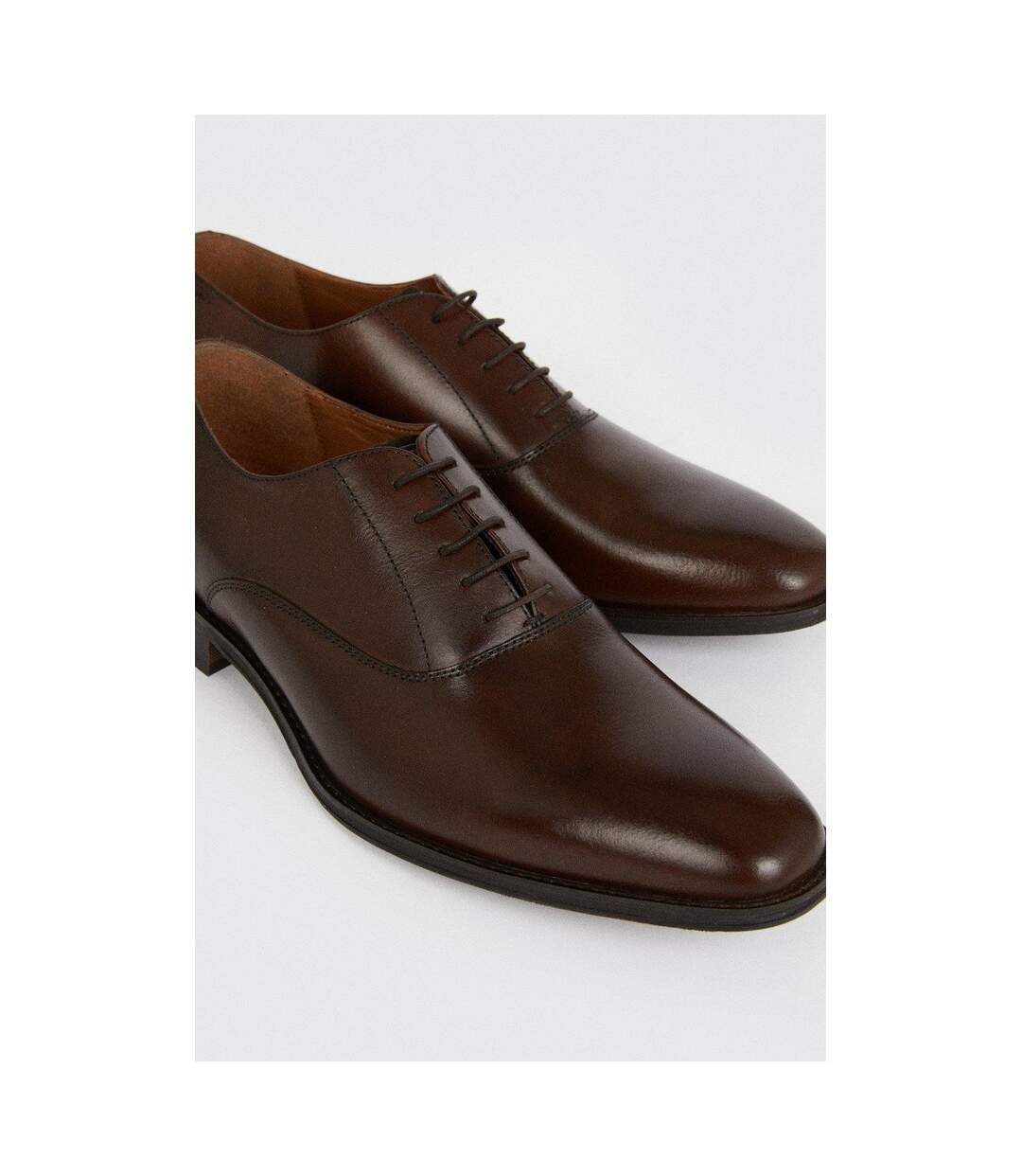 Mens 1904 plain leather oxford shoes tan Burton-3