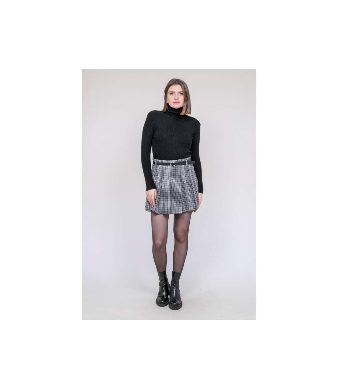 Jupe-short plissée à carreaux XOMELLE - Dona X Lisa-3