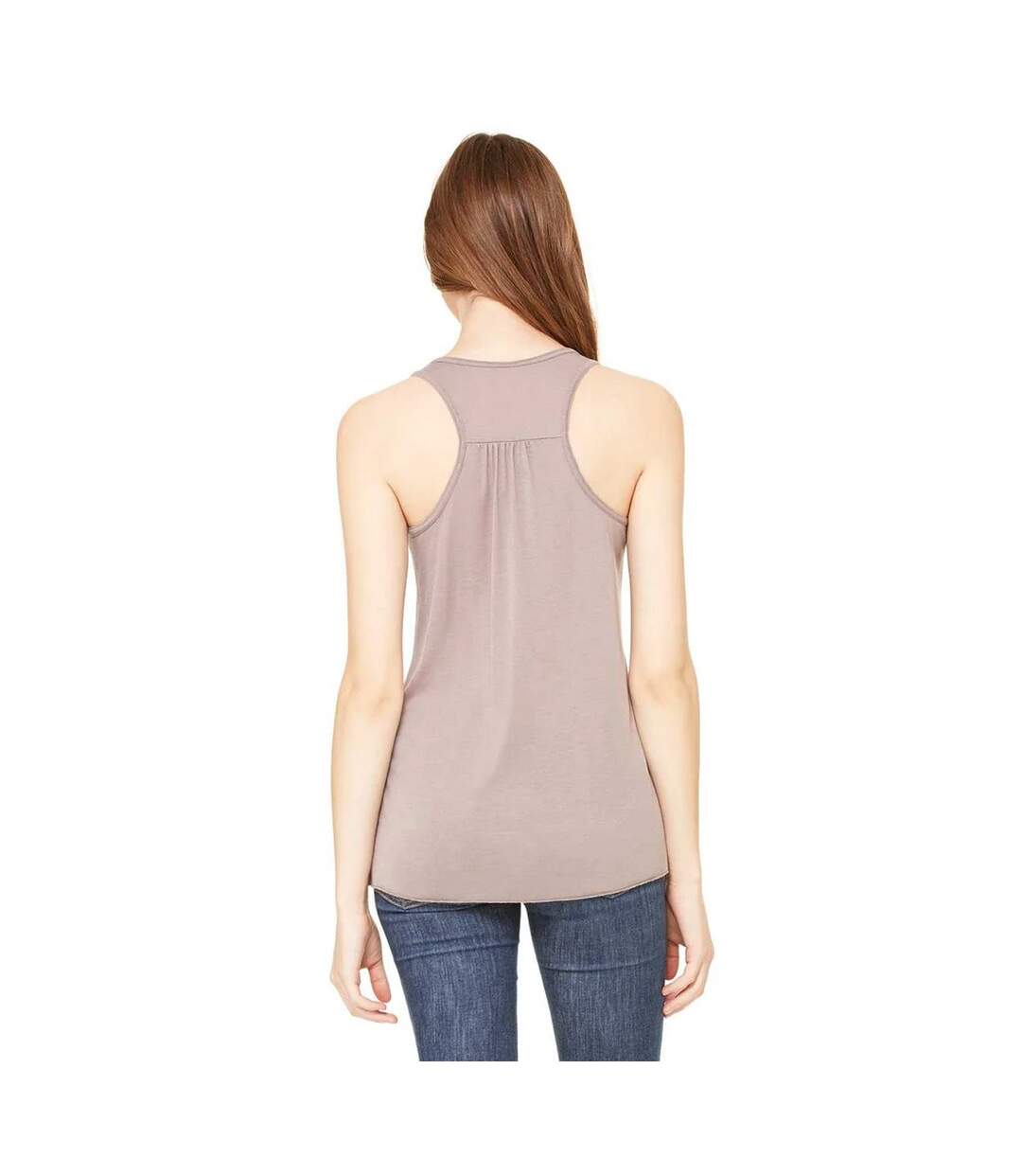 Womens/ladies racerback flowy tank top pebble brown Bella + Canvas