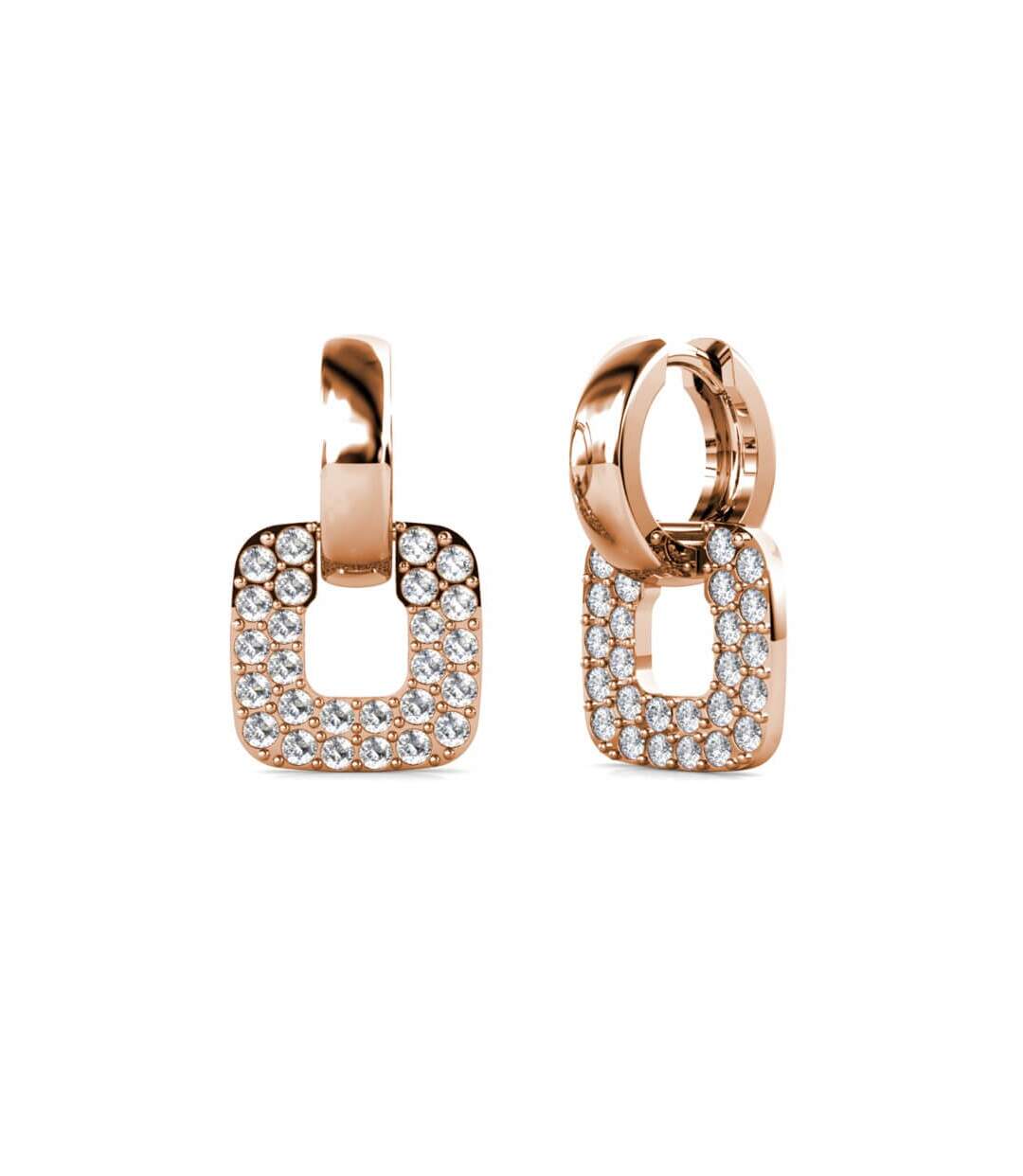 Boucles d'oreilles Classic Square, Cristal d'Autriche