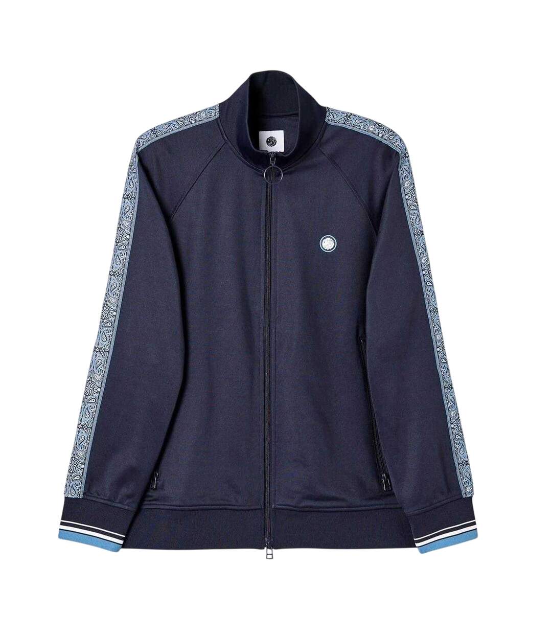 Mens Eclipse Paisley Taped Raglan Track Top Navy Pretty Green-2