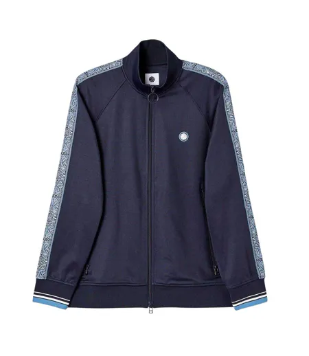 Mens Eclipse Paisley Taped Raglan Track Top Navy Pretty Green