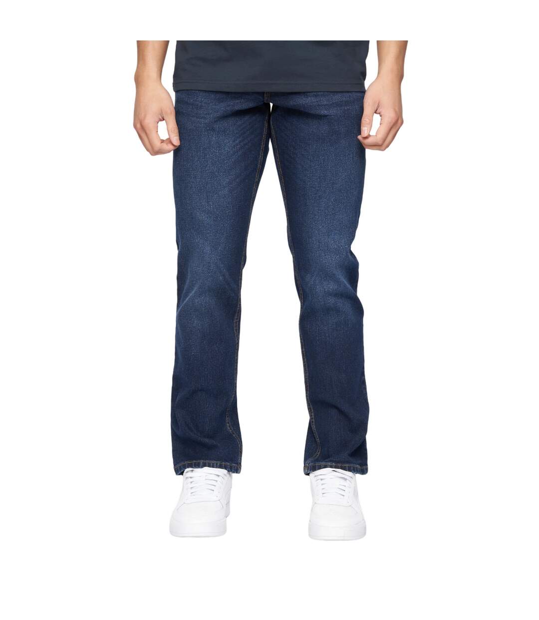 Jean Chas Homme Bleu Foncé Délavé Crosshatch-1