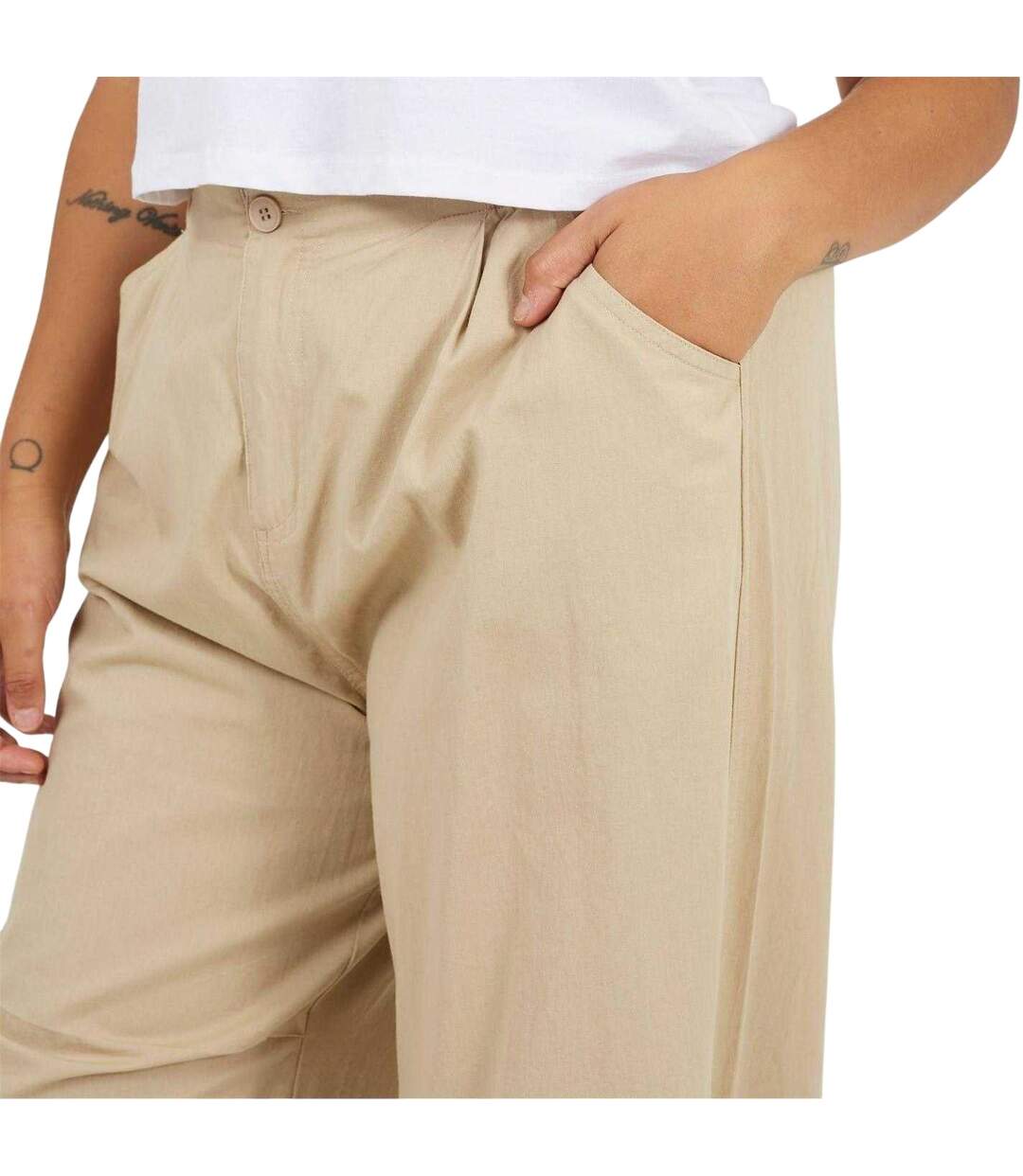 Pantalon À Poches Femme Beige Gris Brave Soul-4
