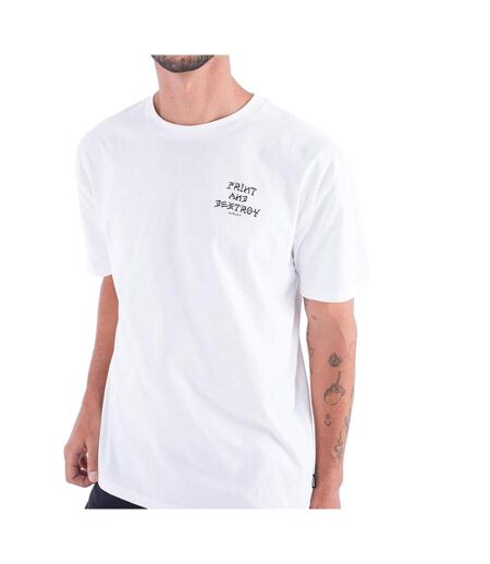 T-shirt blanc homme hurley print and destroy