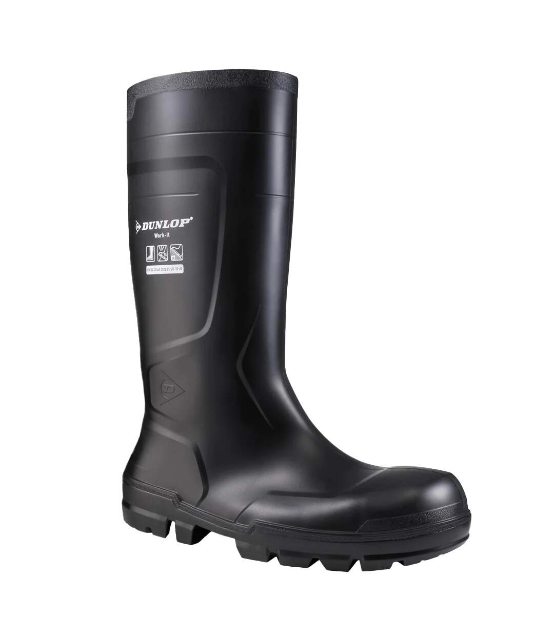 Unisex adult work-it safety wellington boots black Dunlop-1