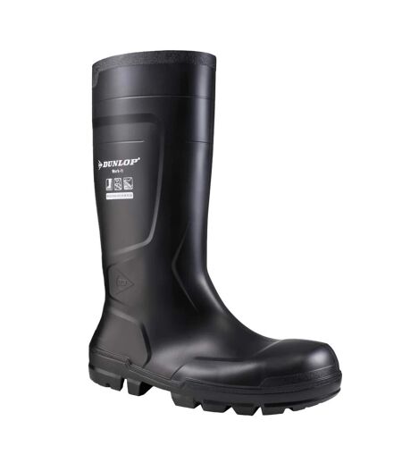Unisex adult work-it safety wellington boots black Dunlop