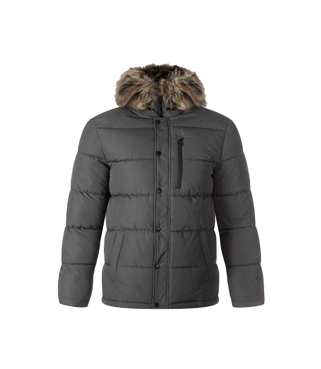 Doudoune Matelassée Motif/style Bord Duveteux Homme Gris Minoti-2