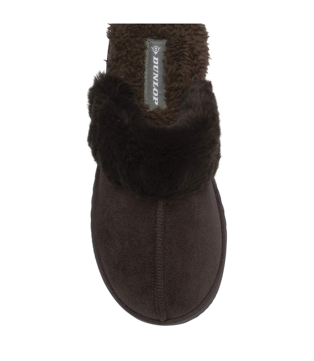 Ladies Faux Fur Trim Mule Slippers Brown Pink Tan Warm UK 3-8-3