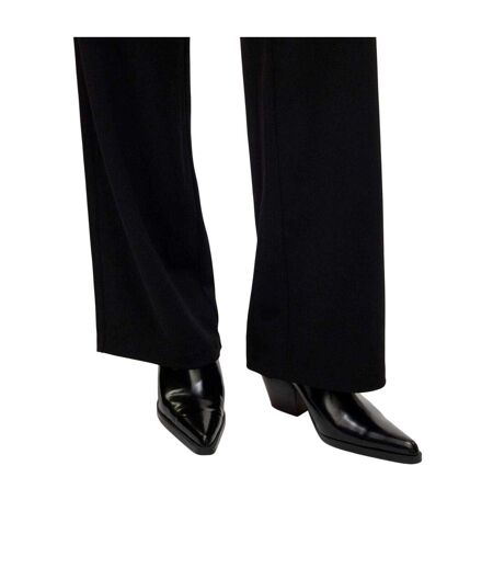 Womens/ladies Berlin Plain Relaxed Fit Trousers Black Vero Moda