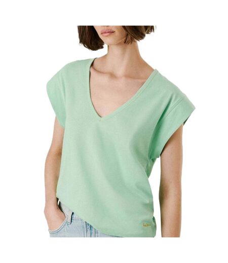 T-shirt vert femme pepe jeans anabelle - l