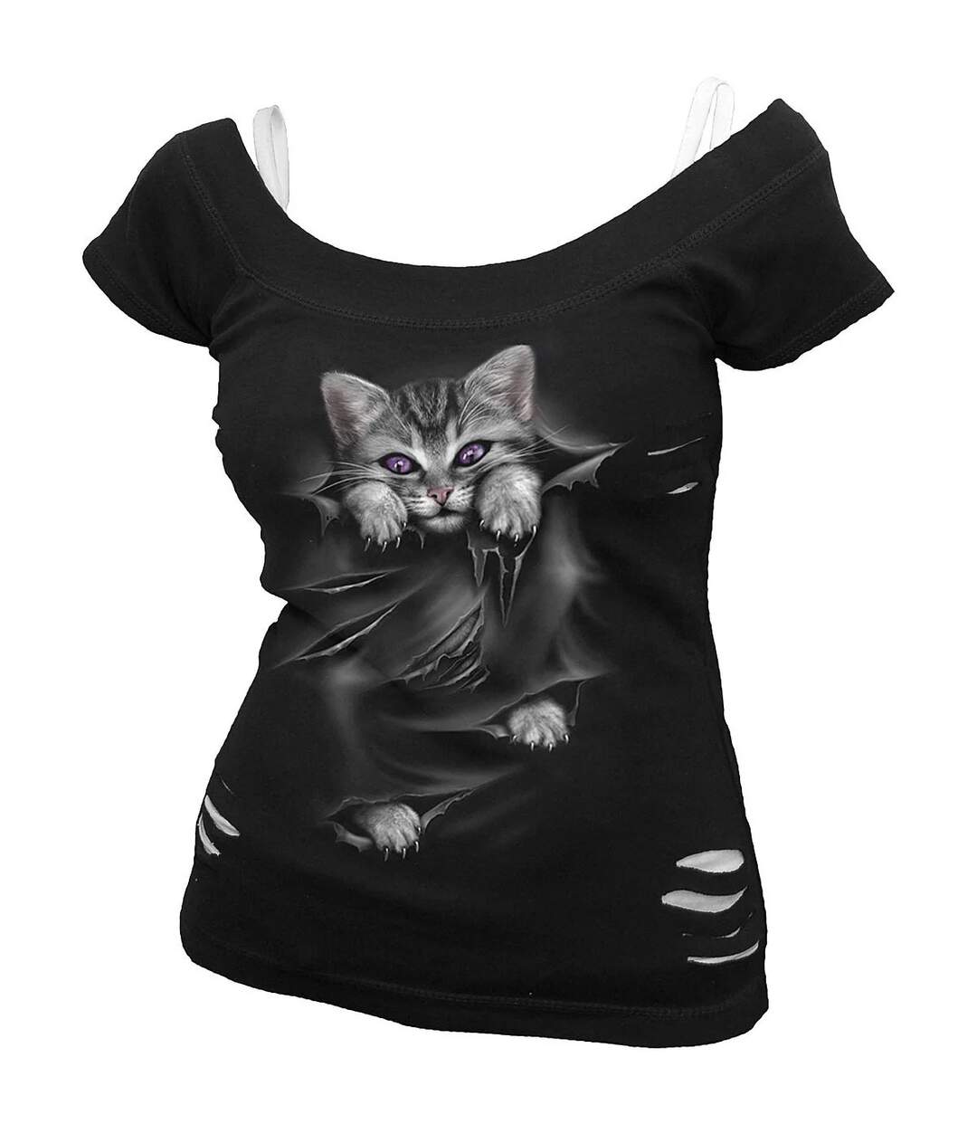 T-shirt bright eyes femme noir Spiral Direct-1