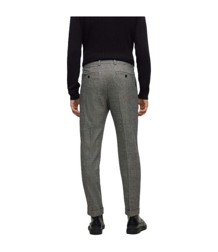 Mens Perin Pleated Trousers Black Boss
