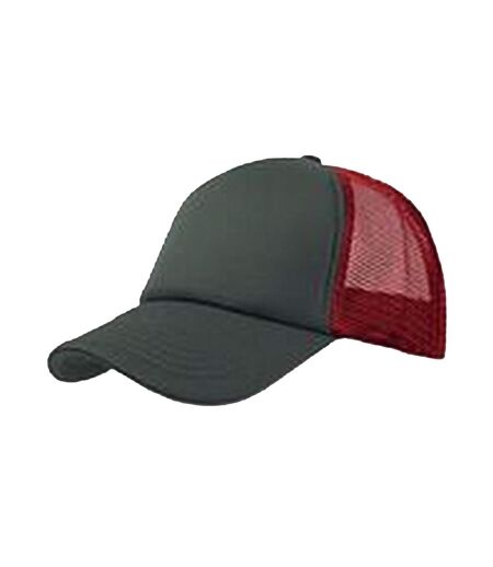 Casquette Style Trucker Rapper Mixte Gris Rouge Atlantis