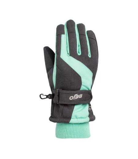 Gants De Ski Motif/style Logo Brise Enfant Noir Vert Bejo