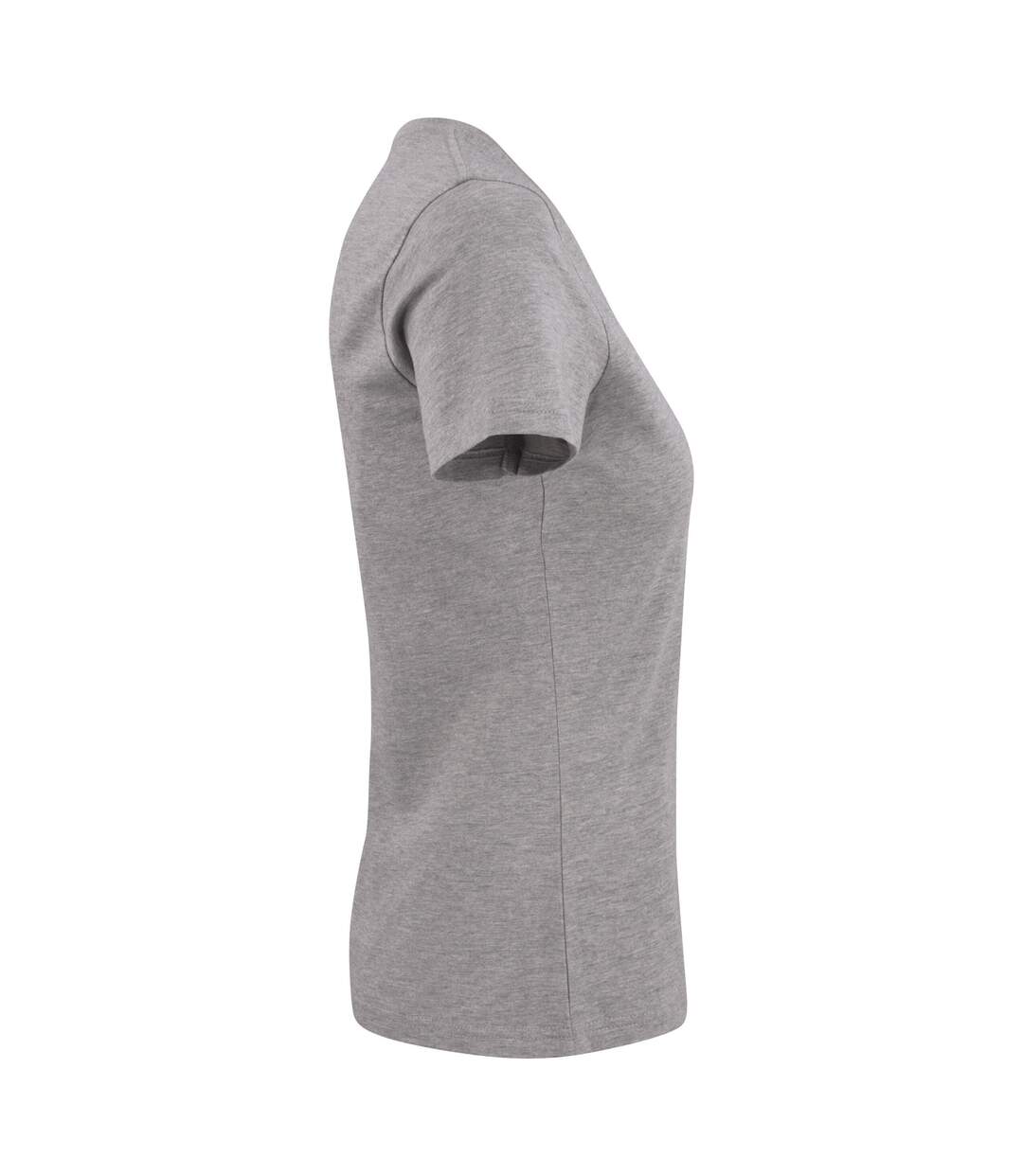 Womens/ladies Heavy V Neck T-shirt Grey Melange Printer-3