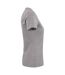 Womens/ladies Heavy V Neck T-shirt Grey Melange Printer-3