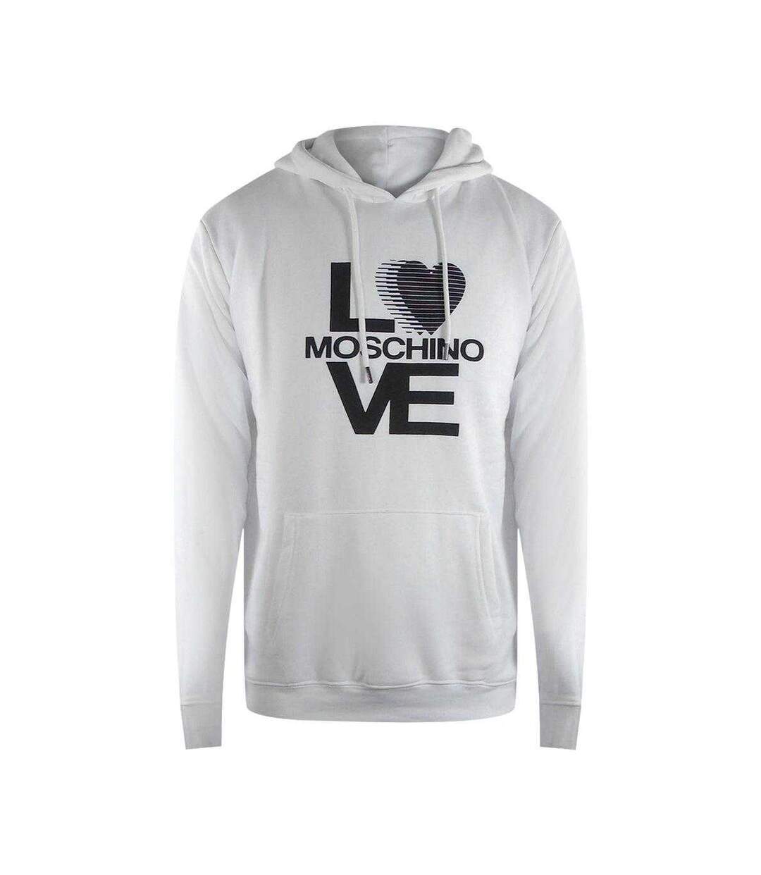 Womens/ladies Love Bold Logo Hoodie White Love Moschino-1