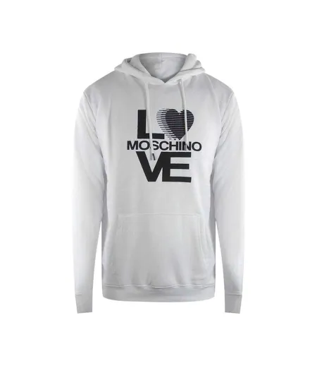 Womens/ladies Love Bold Logo Hoodie White Love Moschino
