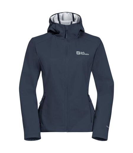 Womens/ladies Breathable Soft Shell Jacket Blue Jack Wolfskin