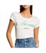 T-shirt Blanc Femme Morgan Serigraphie - S