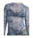 Womens/ladies Lettering Mesh Slim Raglan T-shirt Blue Guess-4