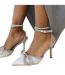 Womens/ladies Fanen Bow Diamante Stiletto Heel High Heels Silver Where´s That From-4