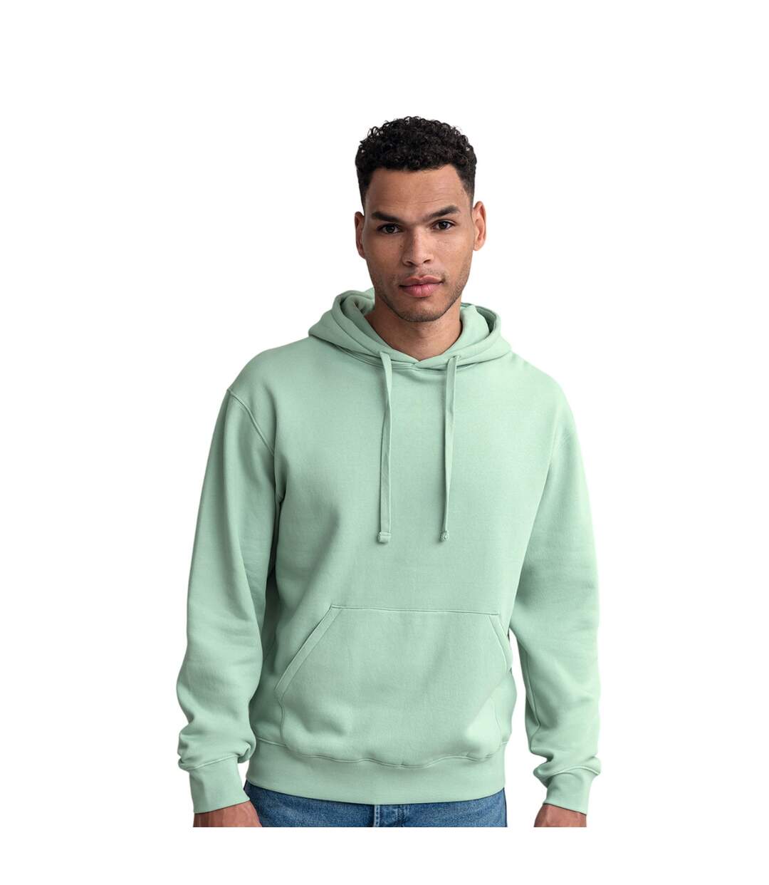 Sweat À Capuche Motif/style Uni Authentic Homme Eucalyptus Russell-3