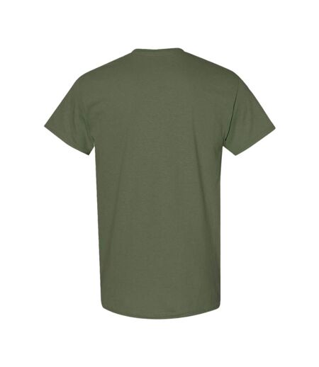 Pack Of 5  Mens Heavy Cotton Short Sleeve T-shirt  Military Green Gildan