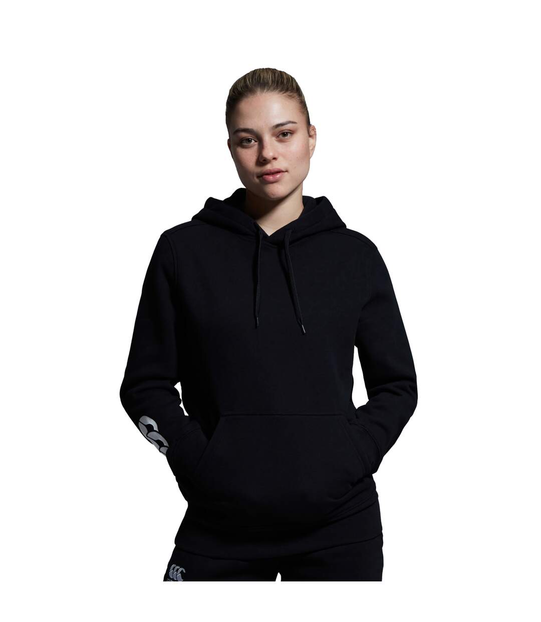 Womens/ladies Club Fleece Hoodie Black Canterbury-1