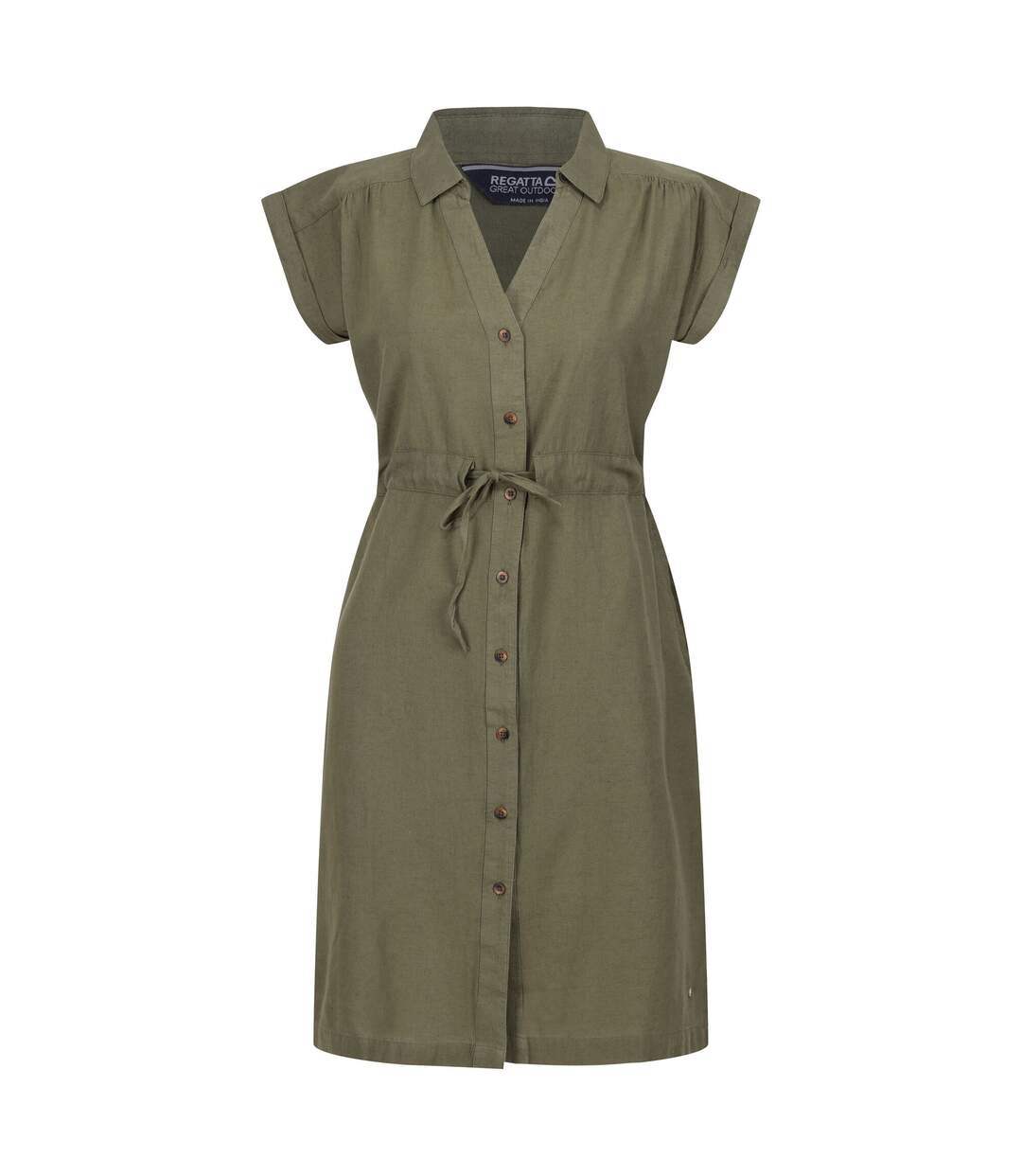 Womens/ladies rura lightweight button detail shirt dress four leaf clover/linen Regatta