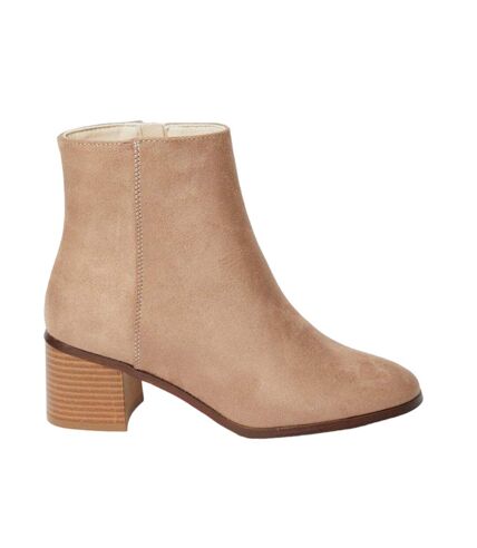 Womens/ladies andrea block heel ankle boots taupe Dorothy Perkins