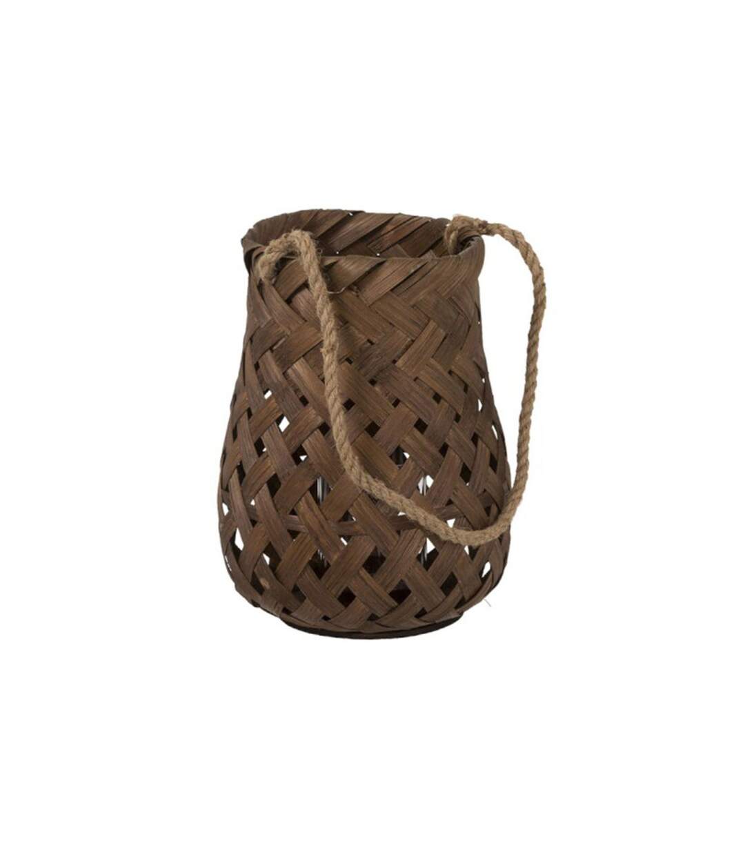 Lanterne Ronde en Bambou Tresse 30cm Marron-1