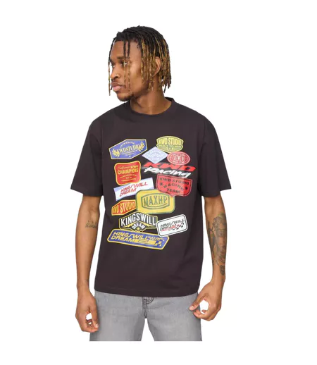 T-shirt Motif/style Logo Effet Vitesse Homme Noir Kings Will Dream