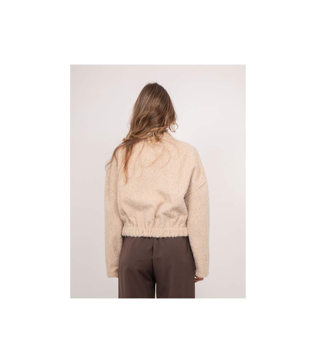 Blouson court en maille poil long boutonné UVINA - Dona X Lisa-2