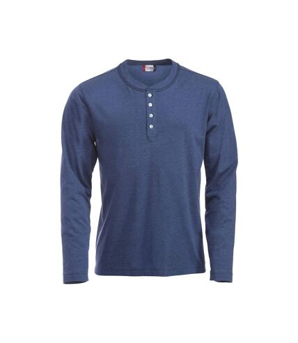 Clique Mens Orlando Melange Long-Sleeved T-Shirt (Blue Melange) - UTUB619