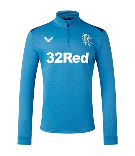 Mens Rangers Fc Quarter Zip Training Fleece Top Blue Deep Blue Castore