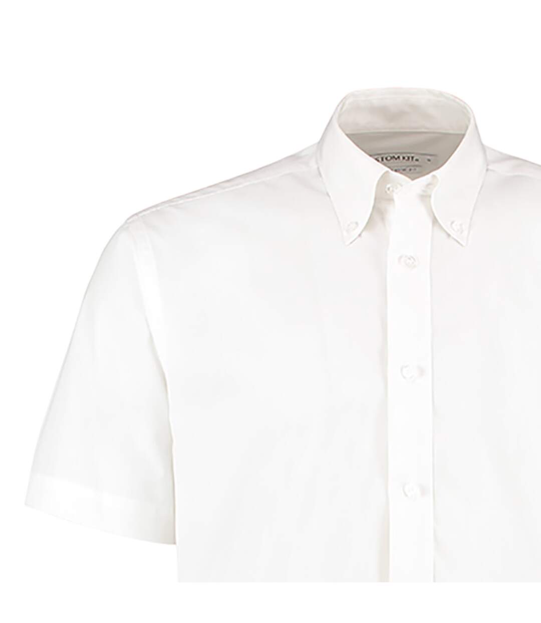 Chemise À Boutons Manches Courtes Workforce Homme Blanc Kustom Kit-2