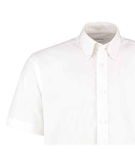 Chemise À Boutons Manches Courtes Workforce Homme Blanc Kustom Kit