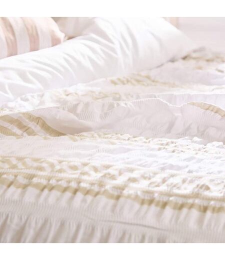 Parure de Lit 3 Pièces Stripes 240x220cm Blanc