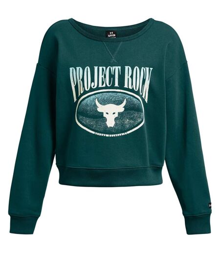 Womens/ladies Project Rock Terrycloth Relaxed Fit Sweatshirt Blue Under Armour